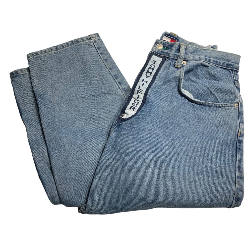 Vintage 90s Tommy Hilfiger Logo Fly Jeans Light Wash Denim 32x32 - Picture 13 of 13